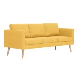 vidaXL 3-Sitzer-Sofa Stoff Gelb
