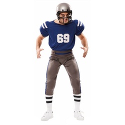 Metamorph Kostüm American Football Spieler Kostüm, Breite Schultern, knappe Hose: ein Outfit für jeden NFL Quarterback! blau