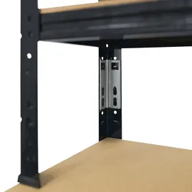shelfplaza BLACK 190x80x60 cm Werkbank Regal schwarz mit 6 Böden und 145 kg Traglast pro Boden