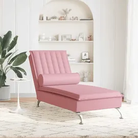 vidaXL Massage-Chaiselongue mit Nackenrolle rosa