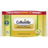 Cottonelle Feuchtes Toilettenpapier, Natürlich Pflegend - Kamille & Aloe Vera, Biologisch Abbaubar, Plastikfrei, Wiederverschließbar, 1 x 84 Feuchttücher (Einzelpack)