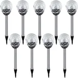 EAXUS 9er Set LED Kugel Solarleuchte Solar Lampe Kugelleuchte Edelstahl Gartenleuchte Solarlampe Wegleuchte Gartenbeleuchtung