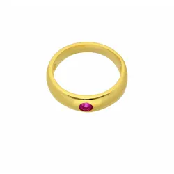 Ketten-Anhänger ADELIA ́S "Damen Goldschmuck 585 Gold Anhänger Taufring mit Rubin Ø 11,2 mm", rot, Schmuckanhänger, Damen, Gold, 585 Gold mit Rubin Goldschmuck für Damen