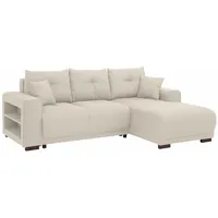 Home Affaire Ecksofa »Viborg L-Form«, mit Regal in der Armlehne, wahlweise mit Bettfunktion beige