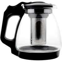 NORDIC SCHILLER Premium Teekanne Glas mit Edelstahl Filter Sieb, 1,7 Liter Hitzebeständig Glaskanne mit Deckel, Teekanne mit Siebeinsatz, Tea Maker, Teekann mit Sieb Tee Kanne