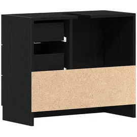 vidaXL Waschbeckenunterschrank Schwarz Eichen-Optik 63x30x54 cm