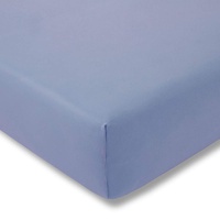 ESTELLA Spannbetttuch Feinjersey | Hellblau | 120x200 cm | passend für Matratzen 120 cm (Breite) x 200 cm (Länge) | trocknerfest und bügelfrei | 100% Baumwolle