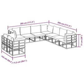 vidaXL Garten-Lounge-Set 9-tlg. schwarz