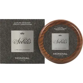 Mondial Rasiercreme NOBILIS in HOLZDOSE 140ml LIME & LAVENDER - MONDIAL made in ITALY