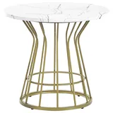 Beliani Couchtisch Weiß gold ⌀ 50 cm