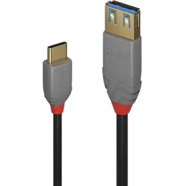 Lindy USB-Kabel USB 3.2 Gen1 USB-A Buchse, USB-C® Stecker 0.15m Schwarz 36895