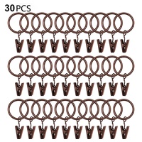 Gardinenring Vorhang Clip Gardinenstange,30 Stück Vorhangringe mit Clips, Lubgitsr, (30-St)