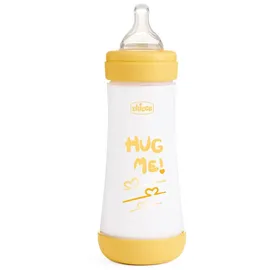 Chicco Flasche Perfect 5, Antikolik Flasche 300 ml, Ablaufschnell, Baby 4m+, Silikon Schnuller, Bifunktionelle Stillflasche 300 ml mit Intui-Flow-System