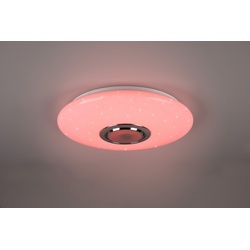 Trio R69031101 LED-Deckenleuchte mit Lautsprecher Musica 1x15,5W | 1700lm | 3000-6000K - Bluetooth, dimmbare, Speicherfunktion, Nacht Übernachtung, Stellar-Effekt, weiß