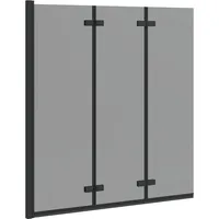 VidaXL Faltbare Duschtrennwand Schwarz 130 x 138 cm