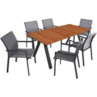 Garden Pleasure Davina Garten-Essgruppe 7-tlg. braun/dunkelgrau/anthrazit