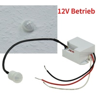 ChiliTec Bewegungsmelder CT-PIR Mini 12V= DC 5A 1-60W LED geeignet 56x34x25mm Micro Einbau Sensor Weiß