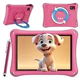 XGODY Kids Tablet 10 Zoll - Android 13 12GB RAM + 128GB ROM Tablet für Kinder mit Eva stoßfestem Gehäuse, iWawa APP vorinstalliert mit elterlicher Kontrolle Kleinkind Tablet, 7000mAh(Rot)