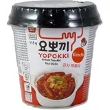 Yopokki MHD 27.06.2026 - YOPOKKI Instant Topokki Kimchi 115g | Reiskuchen Tteokbokki