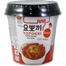 Yopokki MHD 27.06.2026 - YOPOKKI Instant Topokki Kimchi 115g | Reiskuchen Tteokbokki