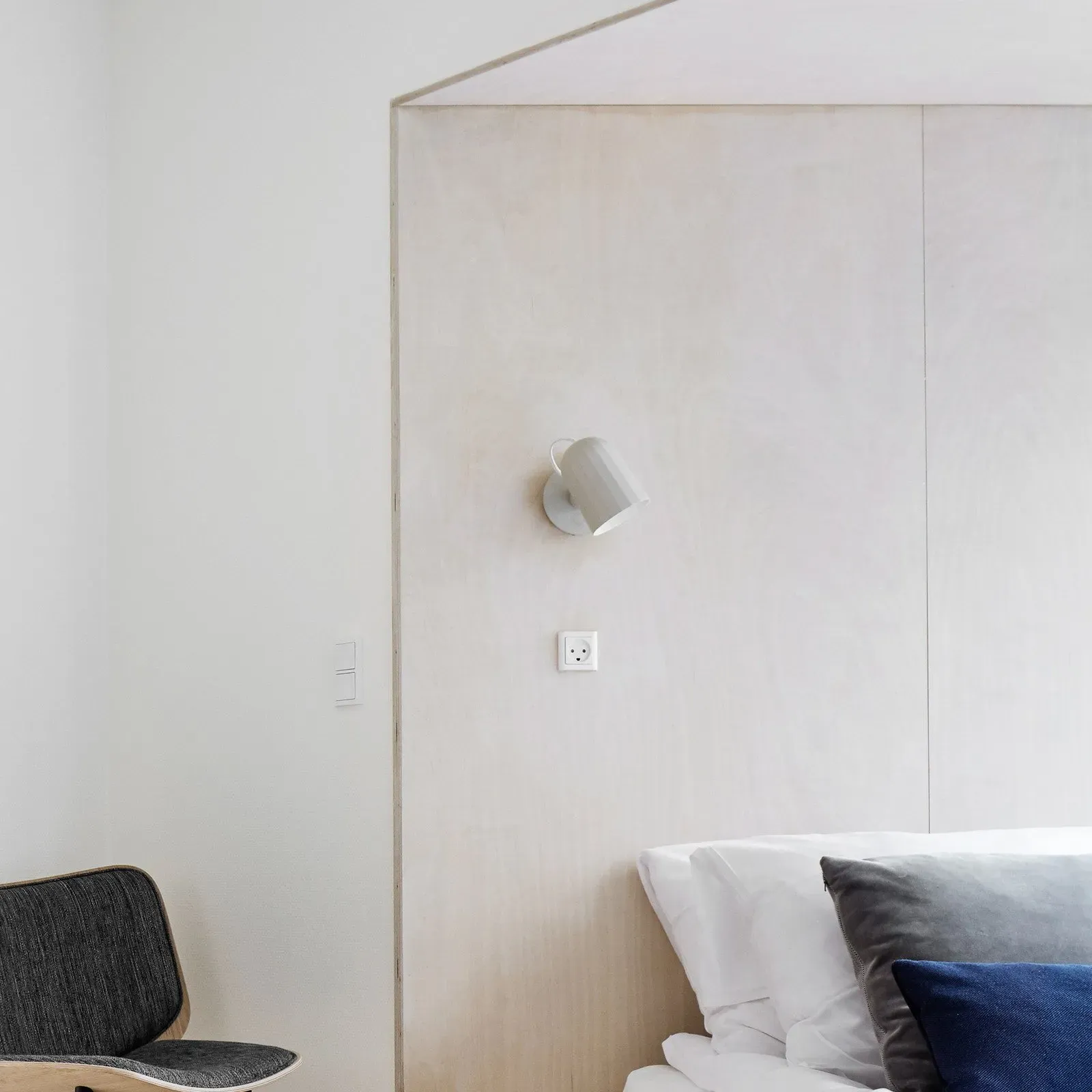 Wandleuchte HAY, Noc Wall Button, Weiß, für Wohnzimmer, Metall, Design - 11.8 - 14