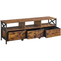 VASAGLE LTV304KD01 TV-Lowboard 147 x 40 x 50 cm Vintagebraun-Schwarz Stahl