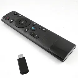 2,4 G kabellose Fernbedienung mit USB-Empfänger, Spracheingabe für Smart TV, Android TV Box, HTPC PC schwarz