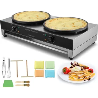 Vevor Crepes-Maker Doppelkopf Silber