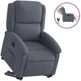 vidaXL Relaxsessel mit Aufstehhilfe Elektrisch Samt 144,5 x 82 x 0 cm Dunkelgrau