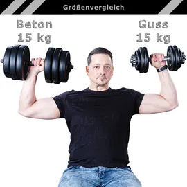 MOVIT Kurzhantel Set Gusseisen Kurzhantel 25 kg schwarz/silber