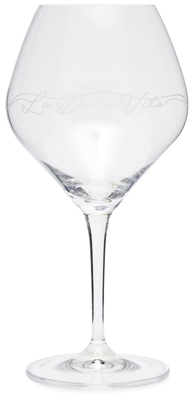 Riviera Maison La Dolce Vita Weinglas mit Textgravur, Rotes Weinglas 1 Stück Gläser