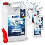 STAHLMANN® Destilliertes Wasser 4x5 L Kanister [Made IN Germany] - Destilliertes Wasser für Dampbügeleisen und vieles mehr – Destilliertes Wasser