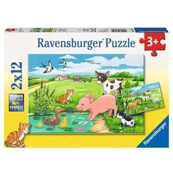 RAVENSBURGER 7582 Kinderpuzzle Tierkinder auf dem Land