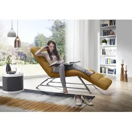 W.Schillig Relaxliege daily dreams Leder/Polyester 75 x 91 x 170 cm Gelb mit Kissen