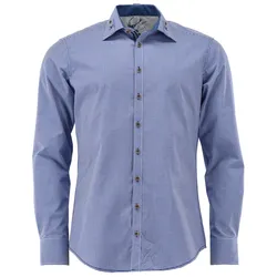OS-Trachten Herren-Langarmhemd, Slim Fit, dunkelgrün, 43/44
