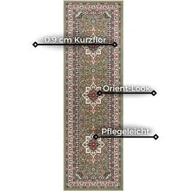 HANSE HOME Nouristan Mirkan Orient Teppich Parun Täbriz Grün, 80x250cm