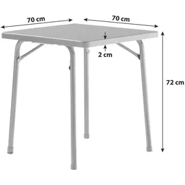 Sieger Garten-Klapptisch mit mecalit-Pro-Platte 70 x 70 x 72 cm eisengrau/schieferdekor anthrazit