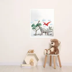 Bild mit Rahmen LÜTTENHÜTT "oder Poster, Dinosaurier", bunt (farbe bild(er): bunt), B:40cm H:50cm T:0,2cm, Papier, Bilder, HD Premium Druck