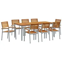 VidaXL 9-Teiliges Garten-Essset aus Massivem Akazienholz und Metall 3284412