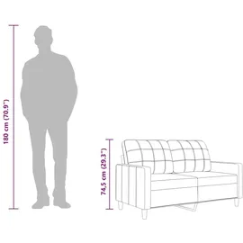 vidaXL 2-Sitzer-Sofa Dunkelgrau 140 cm Stoff