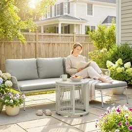 Outsunny Garten-Lounge-Set 3-tlg. hellgrau