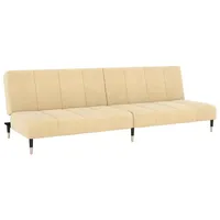 vidaXL Schlafsofa 2-Sitzer Creme Samt