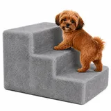 LIONTO Haustiertreppe Hundetreppe 46x36x34 cm hellgrau