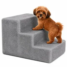 LIONTO Haustiertreppe Hundetreppe 46x36x34 cm hellgrau