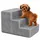 LIONTO Haustiertreppe Hundetreppe 46x36x34 cm hellgrau