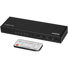 Logilink HDMI-Switch, 4x1-Port, 4K/60 Hz, HDCP, HDR, ARC, Audio-Extract, RC