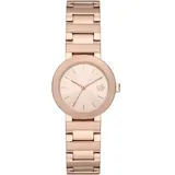 DKNY Metrolink, Dreizeiger Uhrwerk, 29mm Rose Gold Edelstahlgehäuse mit Edelstahlarmband, NY6608