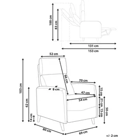 Beliani Fernsehsessel SELVIK Stoff 69 x 103 x 69 cm Hellgrün mit Fußstütze