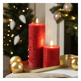 uYuni LED Kerze PIA 10 cm rot