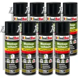 Isolbau B2 Montageschaum mit Aussprührohr - 8 x 500 ml PU-Bauschaum für Montage, Isolierung, Abdichtung, Innen & außen